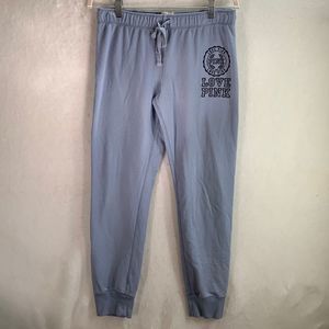 Victoria’s Secret PINK blue joggers size medium stretch embroidered logo